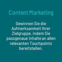 Content Marketing: Gewinnen Sie die Aufmerksamkeit Ihrer Zielgruppe, indem Sie passgenaue Inhalte an allen relevanten Touchpoints bereitstellen.
